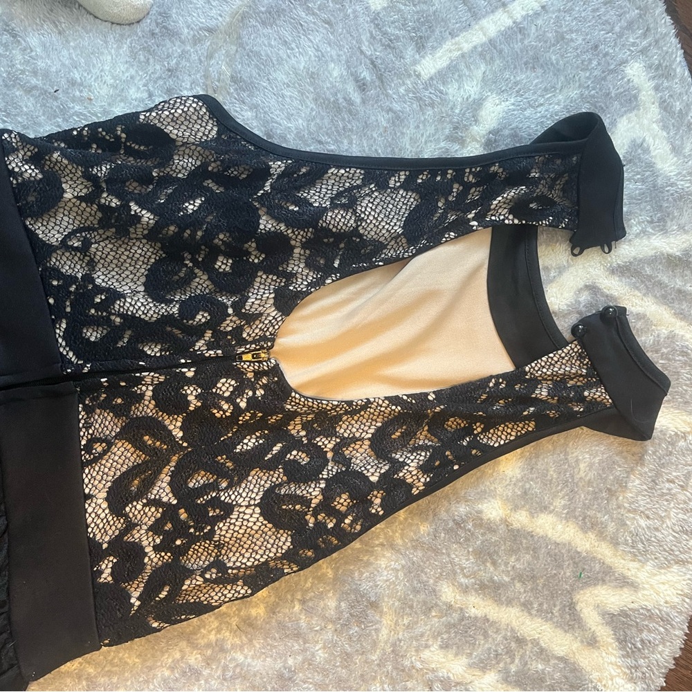Emerald Sundae Gold and Black Sequin Halter Mini Dress - Picture 3 of 4